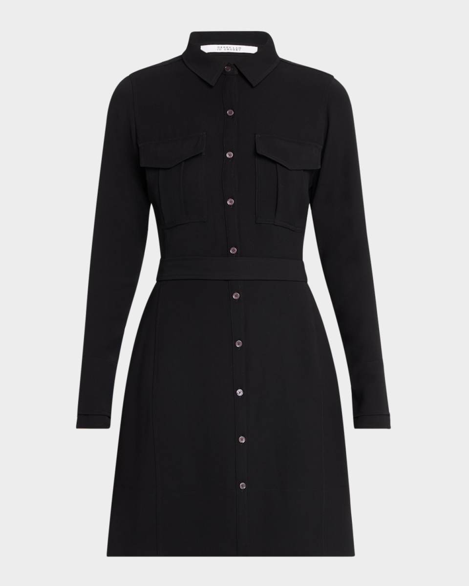 Alexis Long-Sleeve Mini Shirtdress